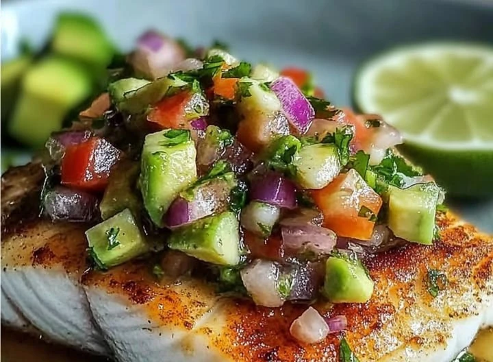 Coconut Lime Fish with Avocado Salsa