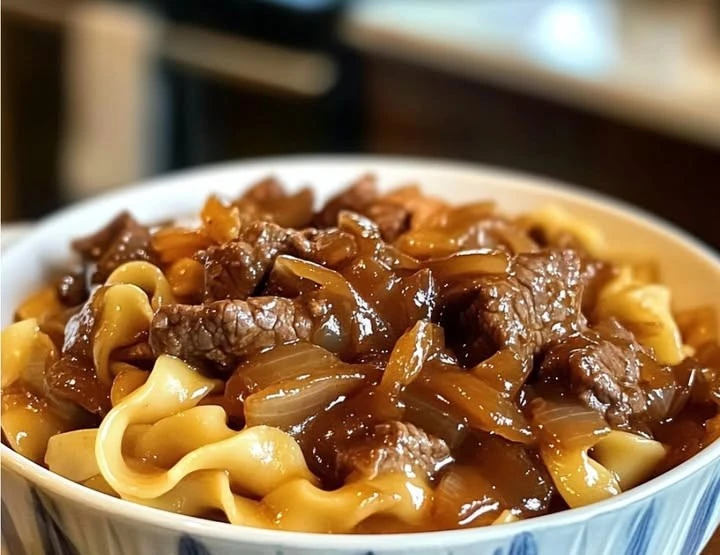 French Onion Beef and Noodles