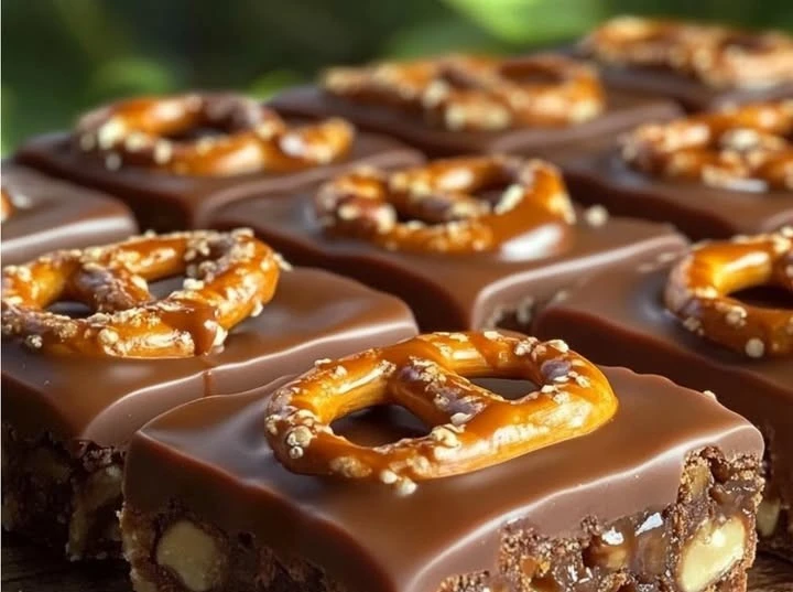 No-Bake Caramel Pretzel Crack Bars Recipe