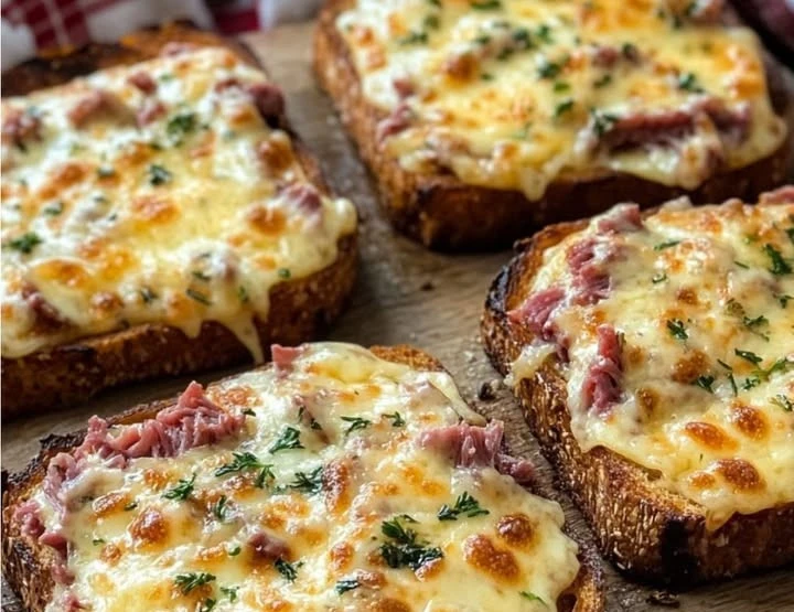 Open-Faced Toasted Reuben Sandwich Melts