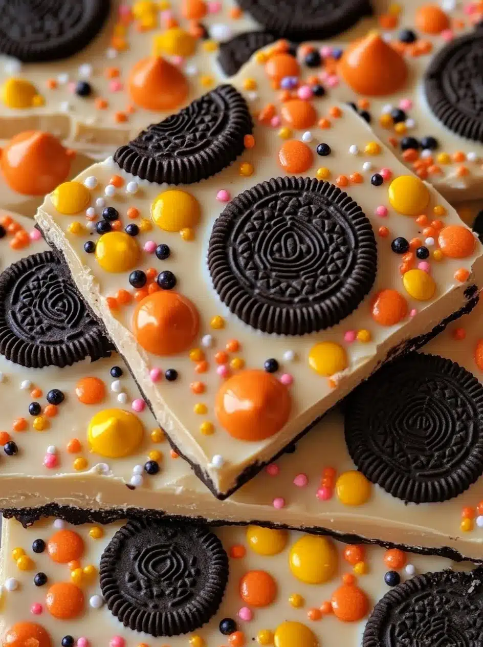 Delicious Oreo Bark with chocolate and crushed Oreos