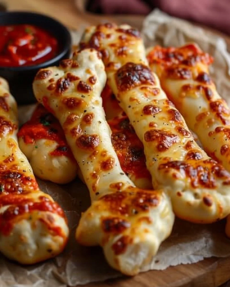 Cheesy Halloween Breadstick Bones 2 Cheesy Halloween breadstick bones served as a fun party snack