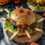 Eerily beautiful Halloween burgers creatively decorated for spooky festivities