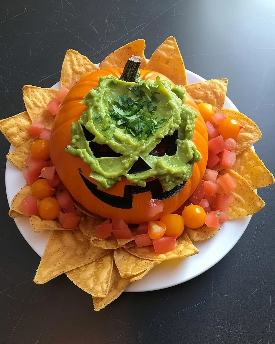 Halloween Nachos | Halloween Food for Party, Fun Halloween Food, Halloween Appetizers 2 Colorful Halloween nachos topped with spooky ingredients for a festive party snack.