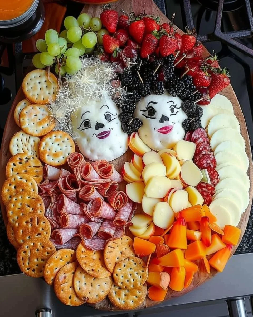 Hocus Pocus Charcuterie Board | Halloween Snacks, Halloween Themed Food, Halloween Food Treats 2 Hocus Pocus Halloween charcuterie board featuring spooky snacks and treats