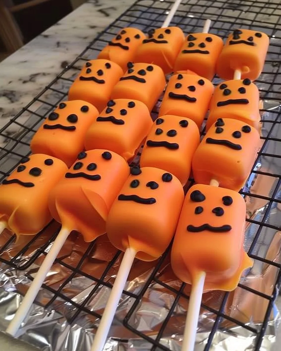 Delicious Pumpkin Marshmallow Lollipops ready for fall festivities