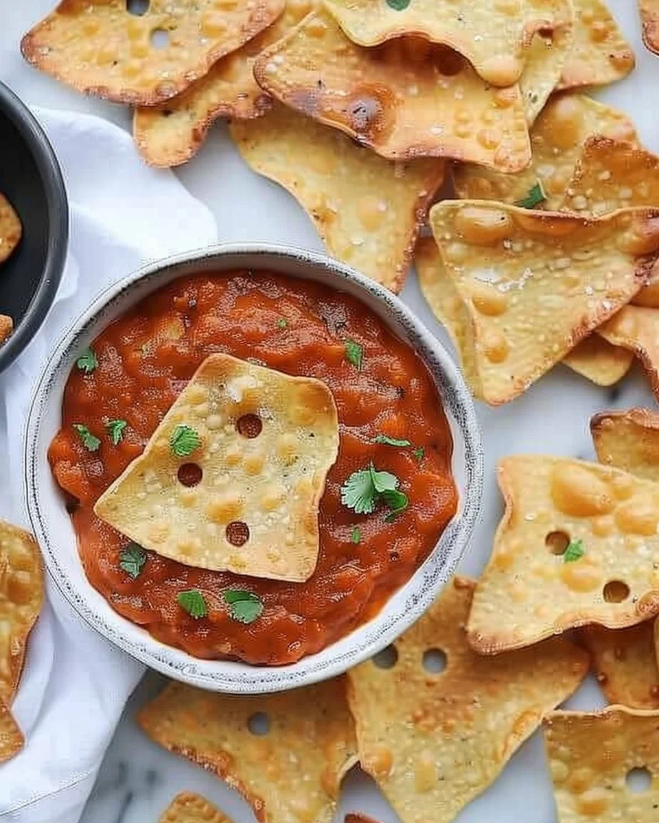 Spooky Baked Halloween Chips 2 Spooky baked Halloween chips in a festive bowl for Halloween parties.