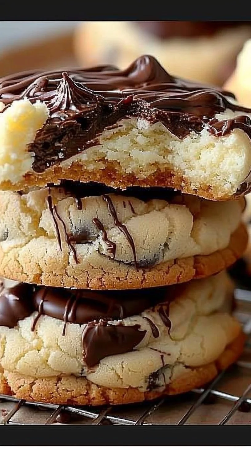 BEST RECIPE For Cheesecake Cookies 2 Delicious homemade cheesecake cookies on a baking tray.