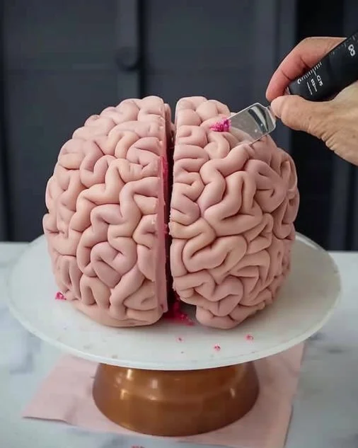 Creative and spooky brain cake designed for Halloween celebrations.