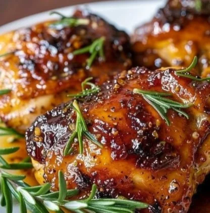 Brown Sugar Dijon Chicken Thighs 2 Brown Sugar Dijon Chicken Thighs marinated and baked to perfection.