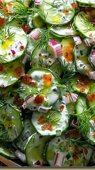 Classic Cucumber Ranch Crack Salad with fresh cucumbers and ranch dressing
