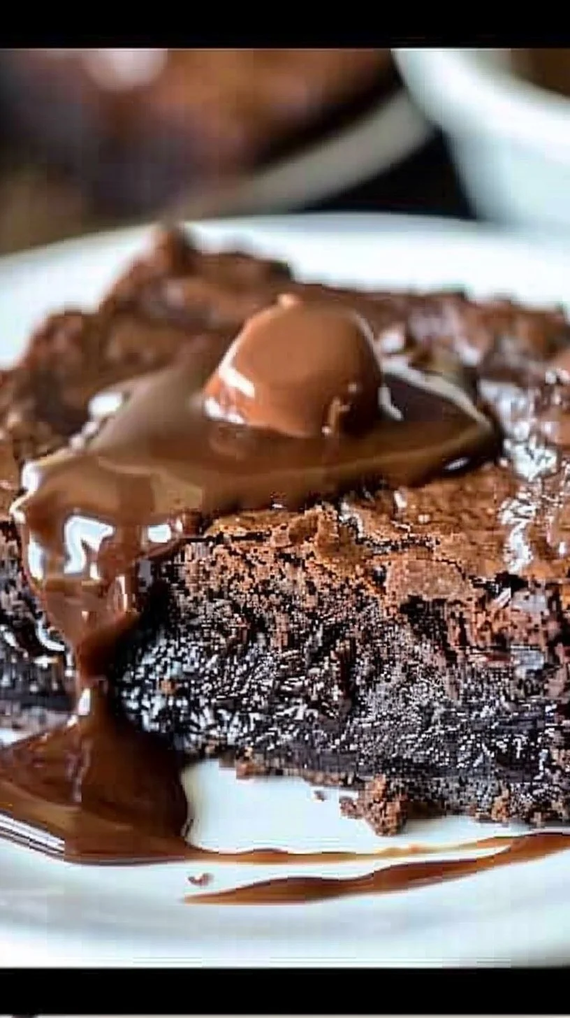 Easy Gooey Brownie Pie Recipe 2 Delicious gooey brownie pie fresh out of the oven.