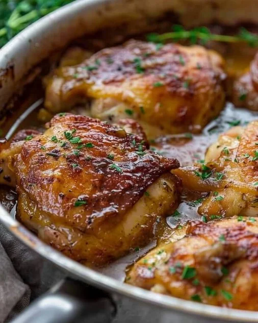 French Mustard Chicken 2 Delicious French Mustard Chicken served with herbs and spices.