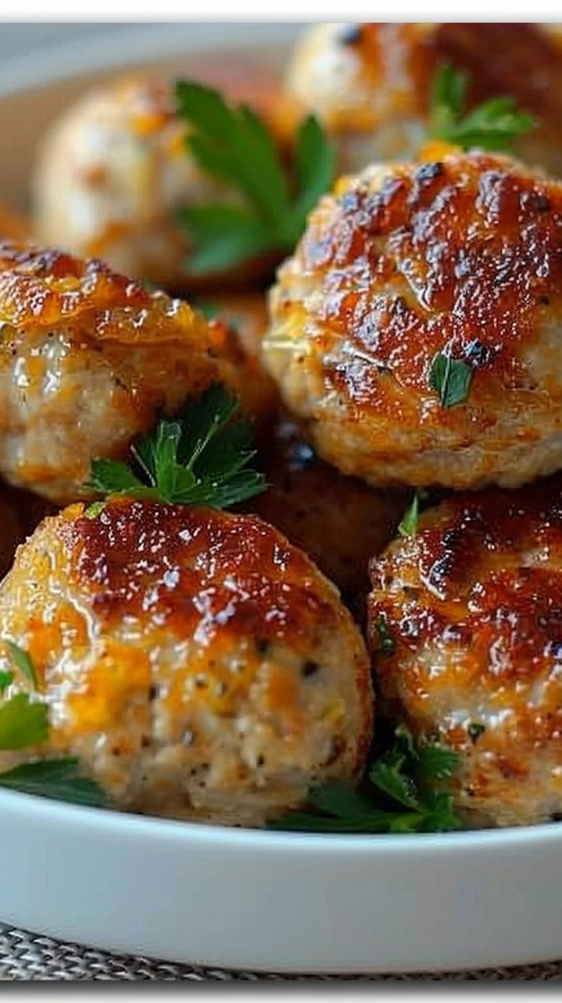 Healthy ground chicken meatballs for kids served with dipping sauce