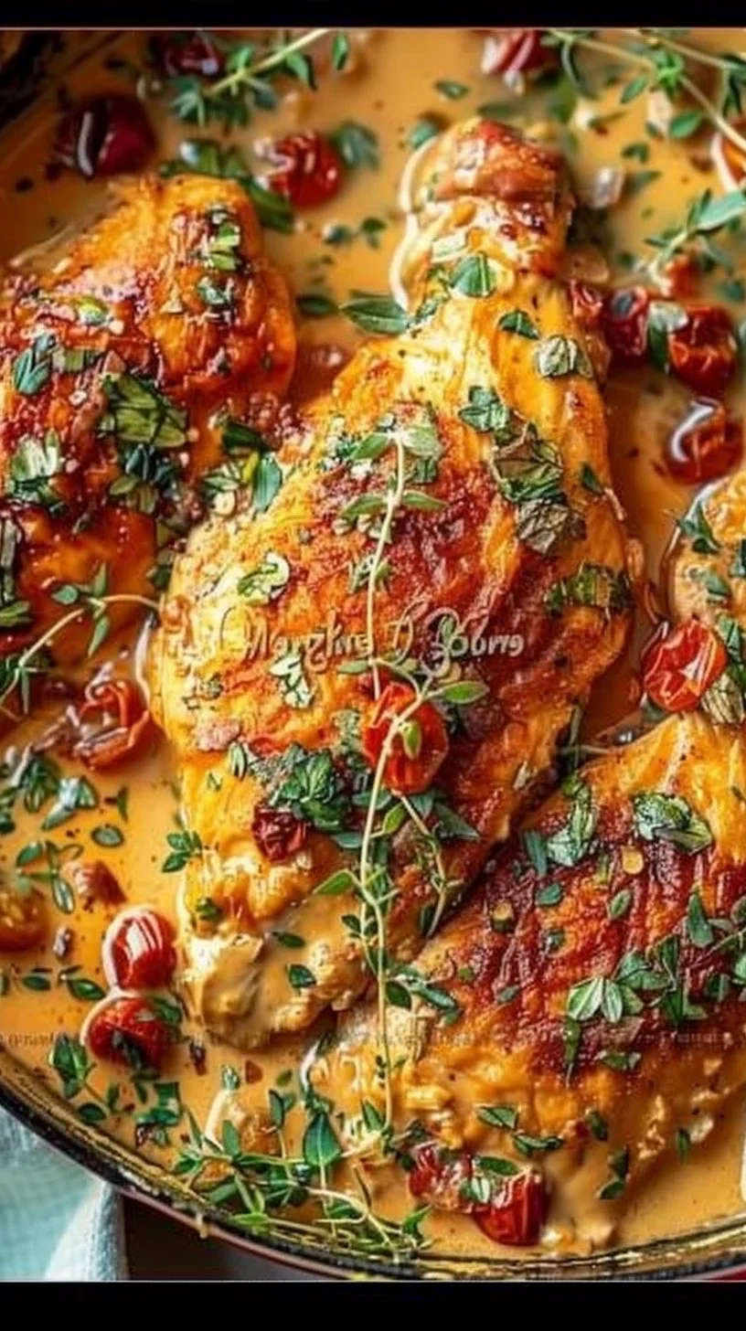 Marry Me Chicken 2 Delicious Marry Me Chicken served with creamy sauce and herbs