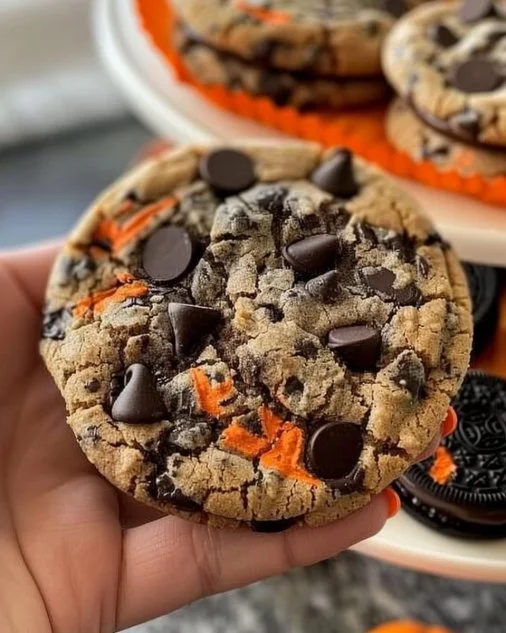 Monstrously Delicious Halloween Oreo Chocolate Chip Cookies 2 Monstrously delicious Halloween Oreo Chocolate Chip Cookies decorated for Halloween