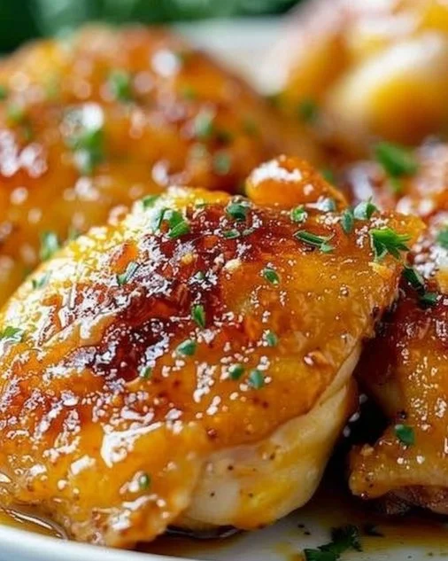 Ranch Chicken Thighs 2 Delicious ranch chicken thighs garnished with herbs