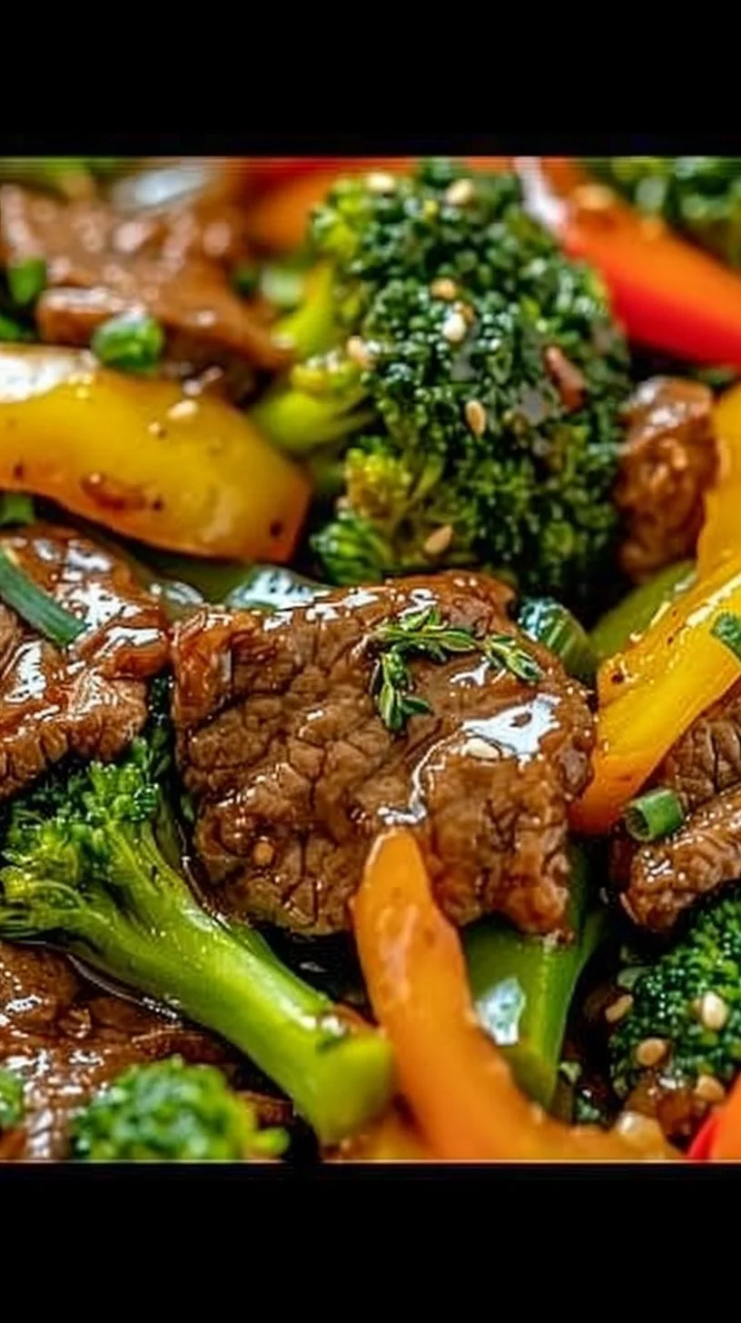 30-Minute Beef Stir Fry 3 Delicious beef stir fry with colorful vegetables on a plate