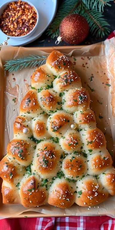 Cheesy Pull-Apart Christmas Tree Bread 4 Cheesy Pull-Apart Christmas Tree Bread