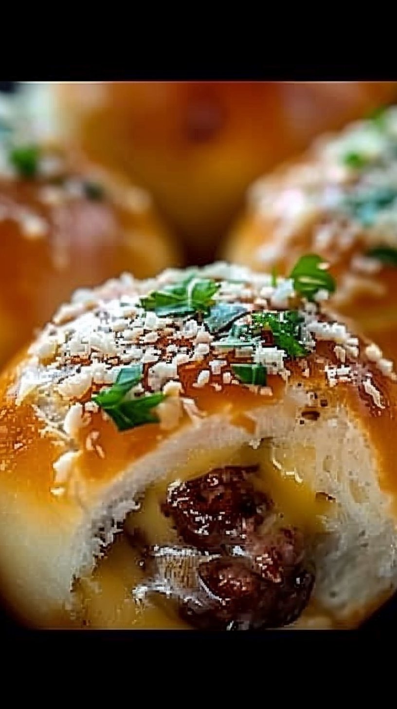 Garlic Parmesan Cheeseburger Bombs Recipe 4 Garlic Parmesan Cheeseburger Bombs Recipe