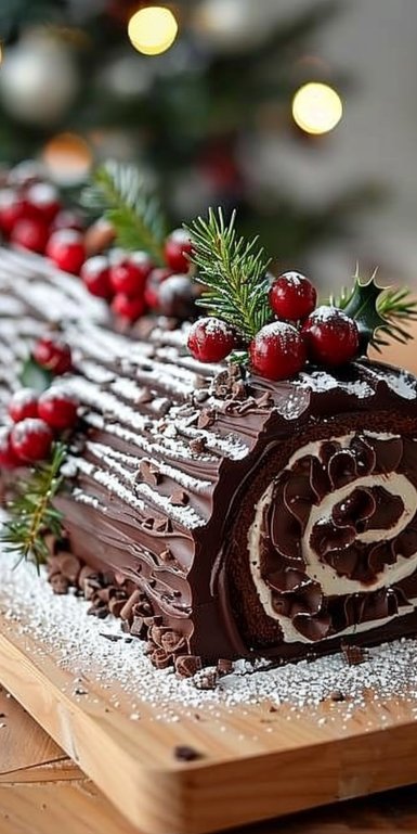 Chocolate Yule Log (Christmas Log)
