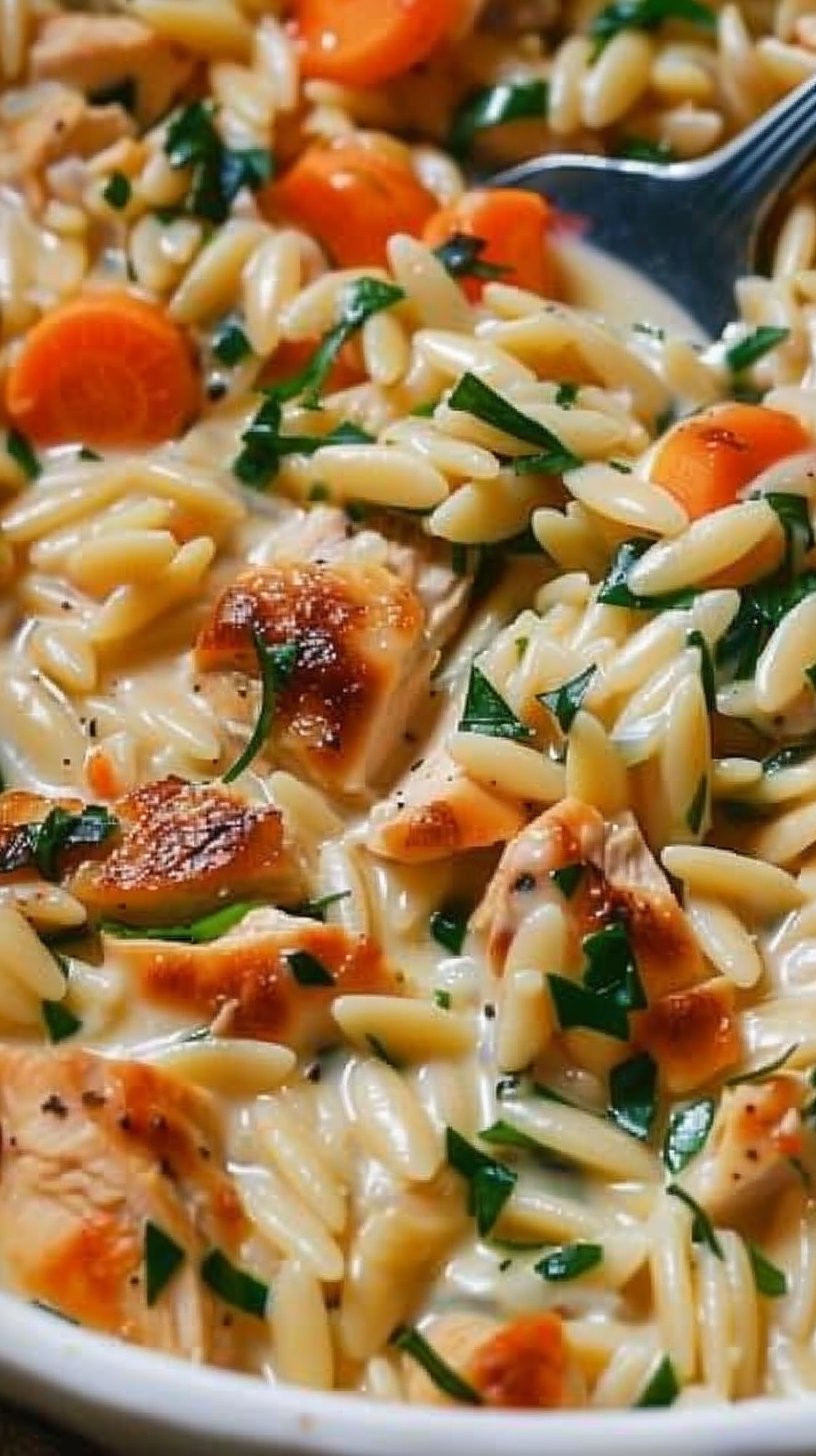Creamy Chicken Pot Pie Orzo