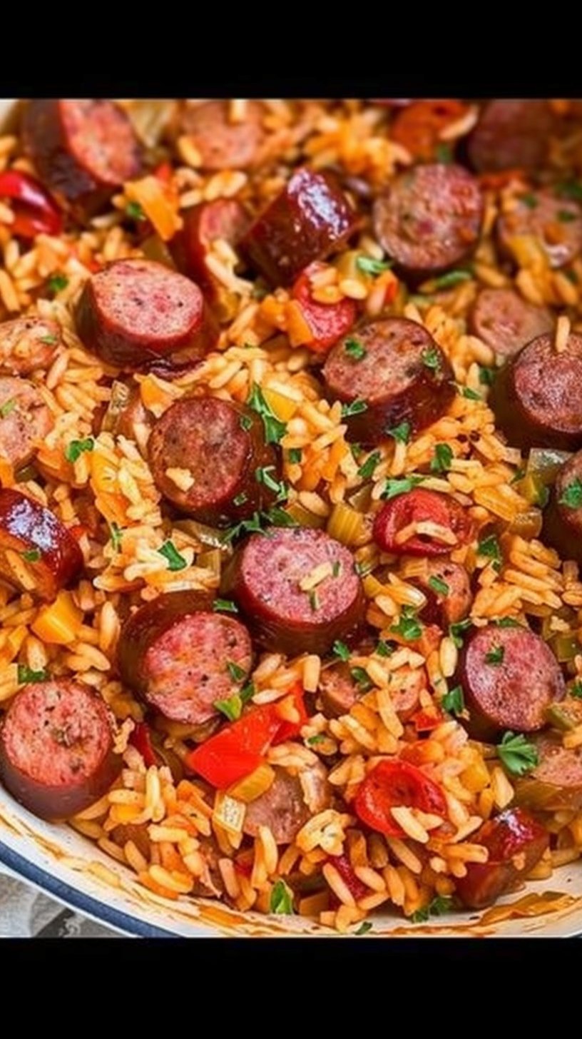One Pot Smoked Sausage and Rice