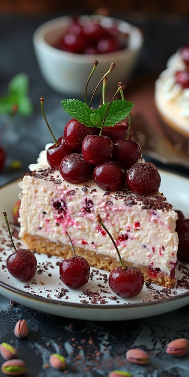 Cherry Pistachio Cheesecake