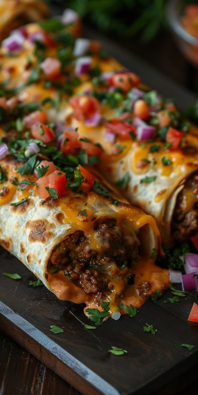 Cheesy Beef Chimichangas 4 Cheesy Beef Chimichangas