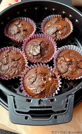 Delicious air fryer chocolate muffins ready to be served