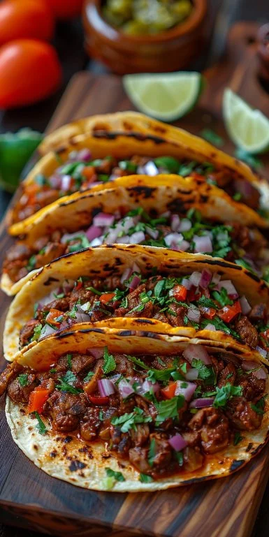 Birria Tacos 3 Delicious Birria Tacos served with rich consomé for dipping