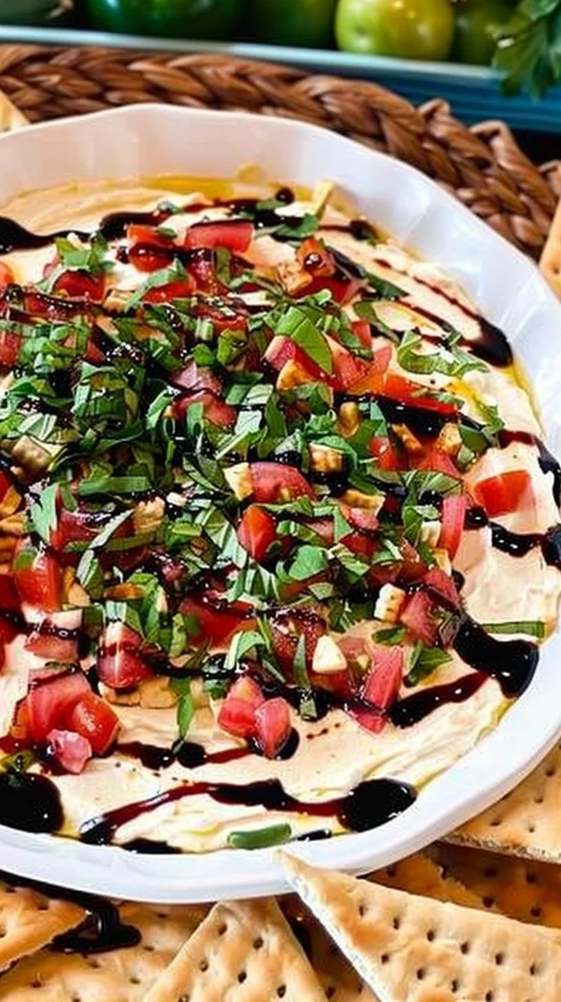 Bruschetta Dip 3 Delicious Bruschetta Dip served with bread slices for dipping.