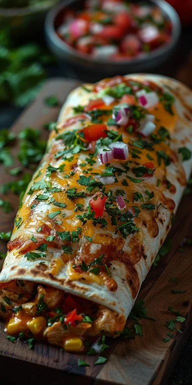 Chicken Chimichangas 3 Crispy Chicken Chimichangas served with salsa and toppings