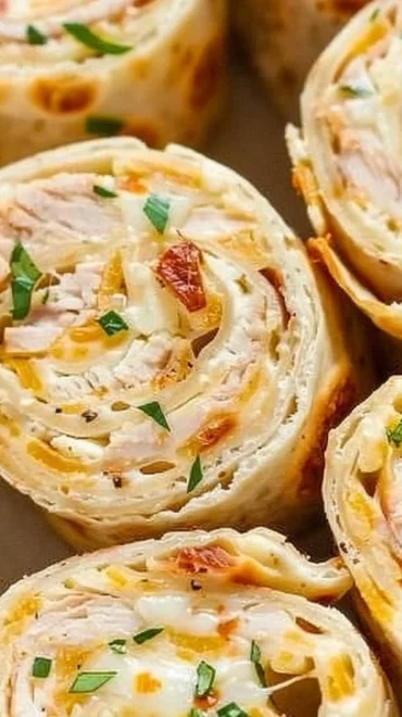 Delicious Crack Chicken Pinwheels on a platter ready to serve.