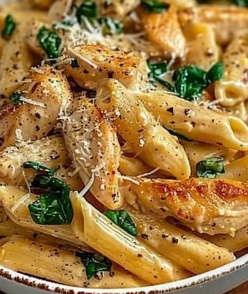 Creamy Garlic Parmesan Chicken Pasta dish served in a bowl