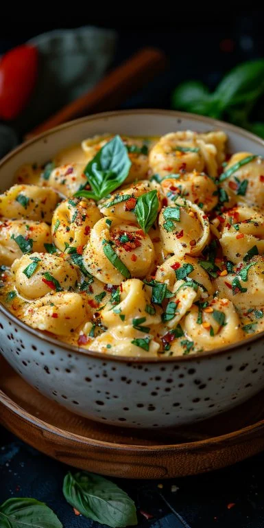 CrockPot Chicken Tortellini 3 CrockPot Chicken Tortellini recipe featuring pasta and chicken in a creamy sauce