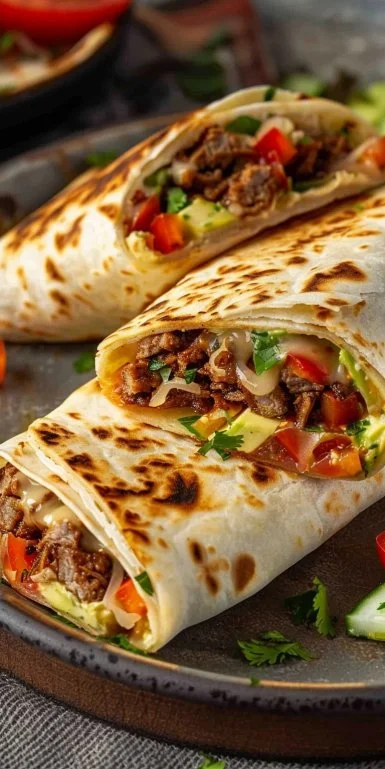 Delicious homemade Crunch Wraps filled with fresh ingredients