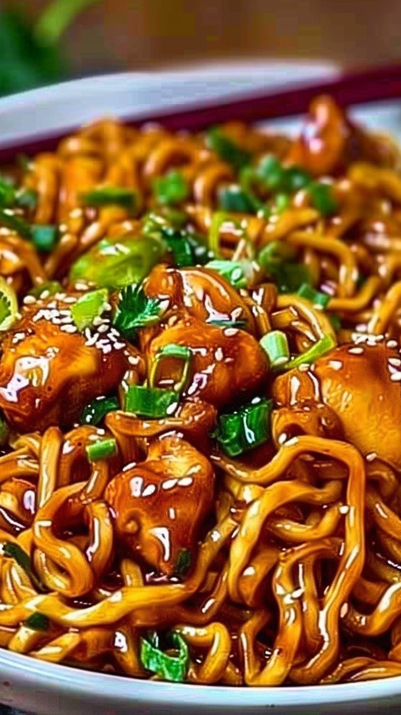 Sticky Garlic Chicken Noodles 4 Sticky Garlic Chicken Noodles