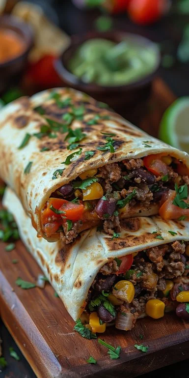 Easy Beef Burrito 3 Easy beef burrito filled with flavorful beef, cheese, and fresh ingredients