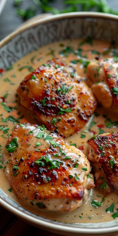 Easy Crockpot Chicken Thighs with Creamy Gravy 4 Easy Crockpot Chicken Thighs with Creamy Gravy