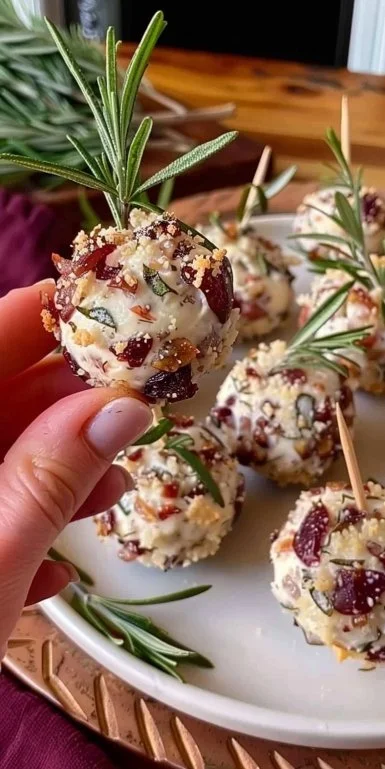 Festive Cheese Ball 3 Festive cheese ball decorated for holiday gatherings