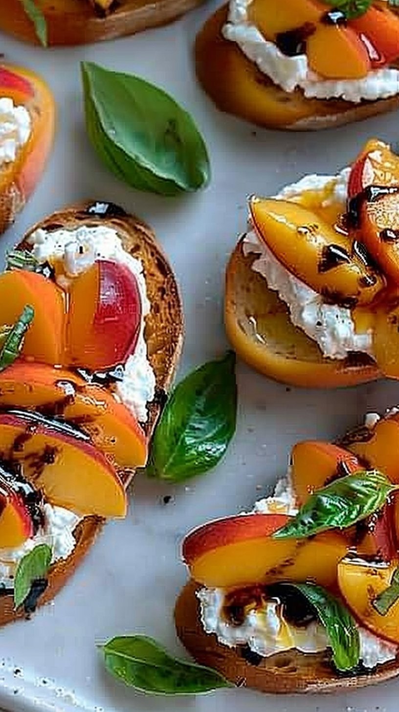 Simple Peach Bruschetta with Whipped Ricotta 4 Simple Peach Bruschetta with Whipped Ricotta