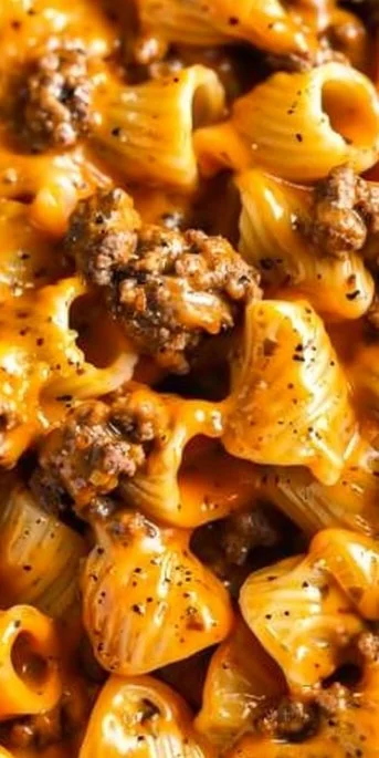 Homemade Hamburger Helper served in a bowl with fresh ingredients