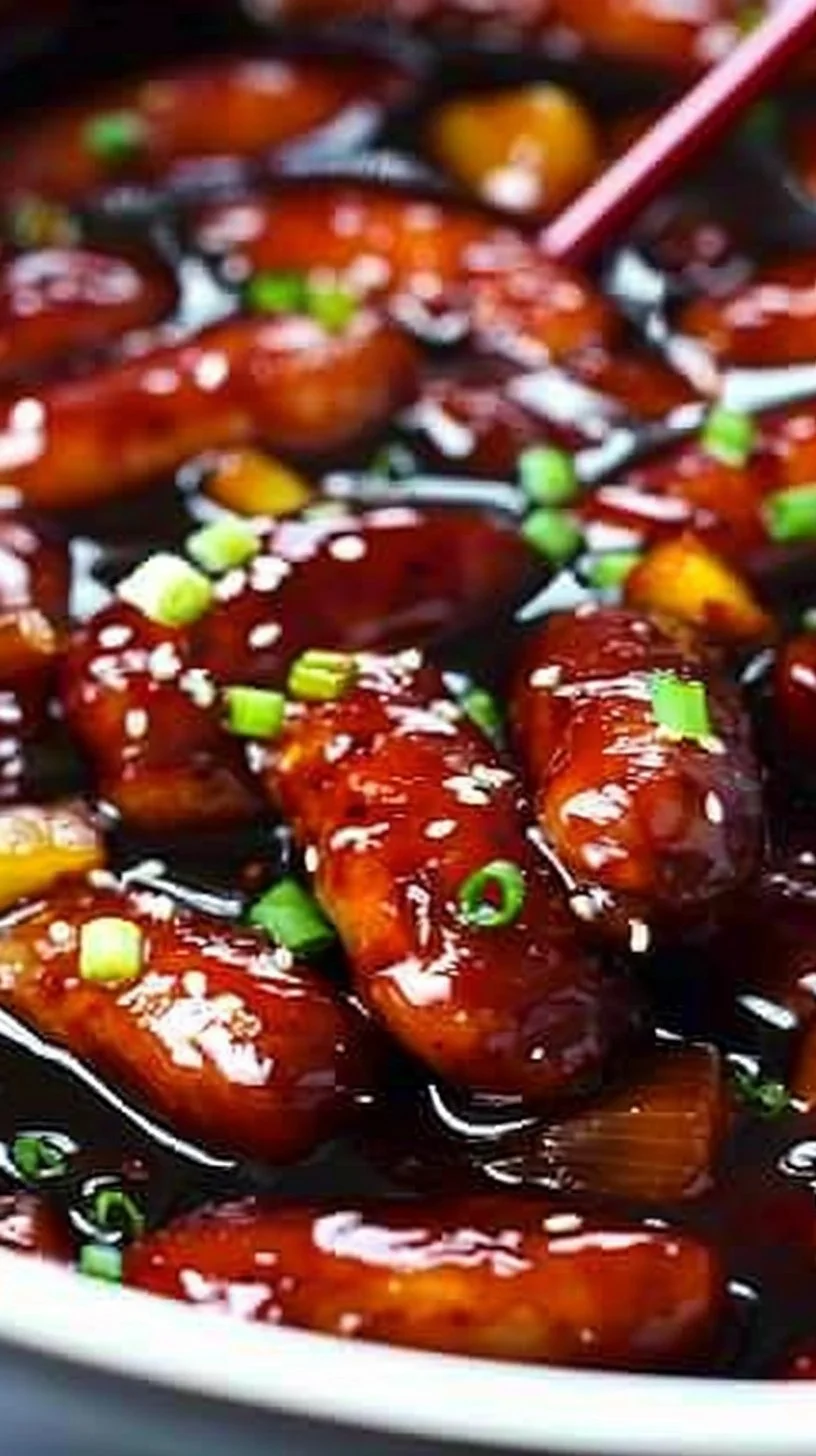 Honey Teriyaki Little Smokies 3 Honey Teriyaki Little Smokies served in a bowl