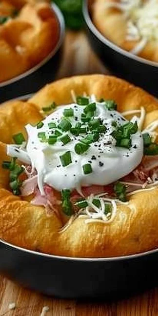 Hot Air Fryer Langos 3 Delicious air fryer langos topped with sour cream and garlic