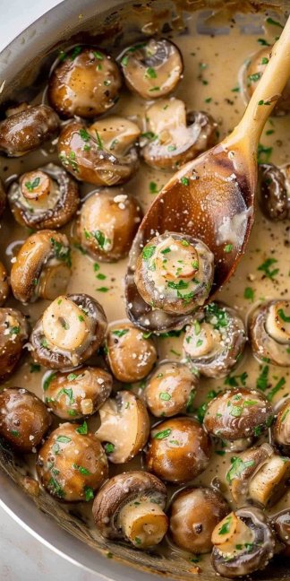 Creamy Garlic Parmesan Sautéed Mushrooms 4 Creamy Garlic Parmesan Sautéed Mushrooms