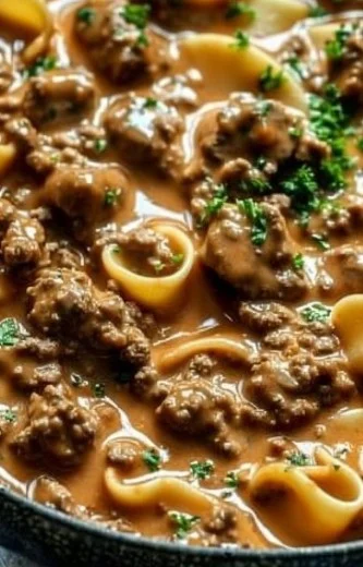 Ina Garten Beef Stroganoff 3 Ina Garten's mouthwatering Beef Stroganoff served with egg noodles and garnished