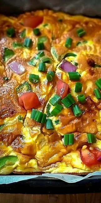 Juicy and Fluffy Air Fryer Omelette 3 Juicy and fluffy air fryer omelette served on a plate with vegetables