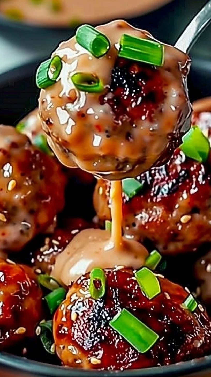 Korean BBQ Meatballs with Spicy Mayo Dip 3 Plate of Korean BBQ meatballs with spicy mayo dip