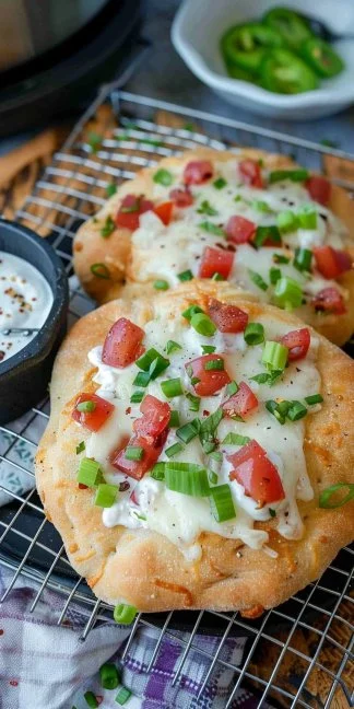 Langos from the Air Fryer 3 Delicious homemade Langos cooked in an Air Fryer, featuring crispy golden texture.